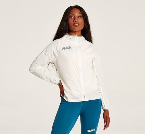 Hoka One One Dame Full-zip Wind Jakker Yttertøy Hvit Norge-01XFE